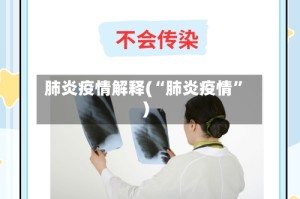 肺炎疫情解释(“肺炎疫情”)