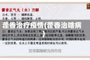 藿香治疗疫情(藿香治啥病)