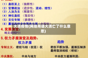 大清疫情(网络用语大清亡了什么意思)