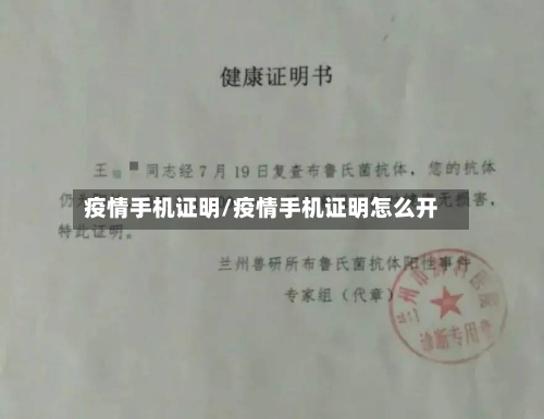 疫情手机证明/疫情手机证明怎么开-第1张图片