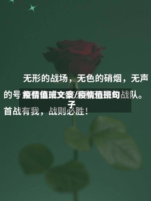 疫情值班文案/疫情值班句子-第1张图片